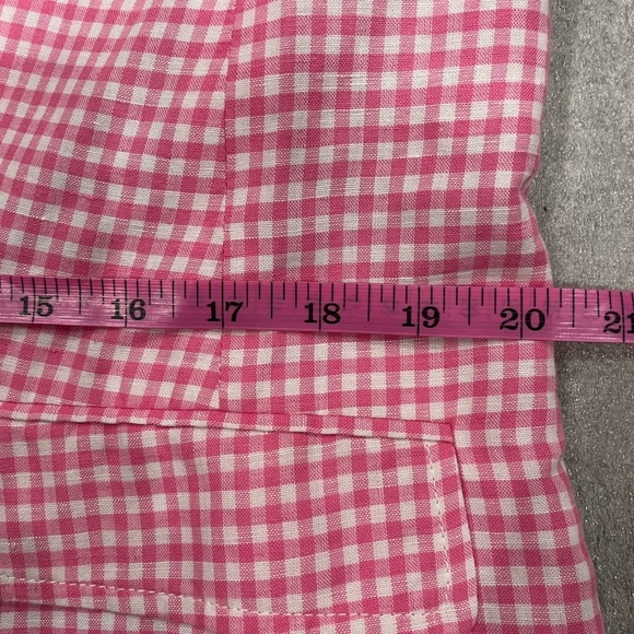 [US14]Talbots Collette’s Pink Gingham Preppy Women's Linen Blend Blazer NWOT - Picture 9 of 15